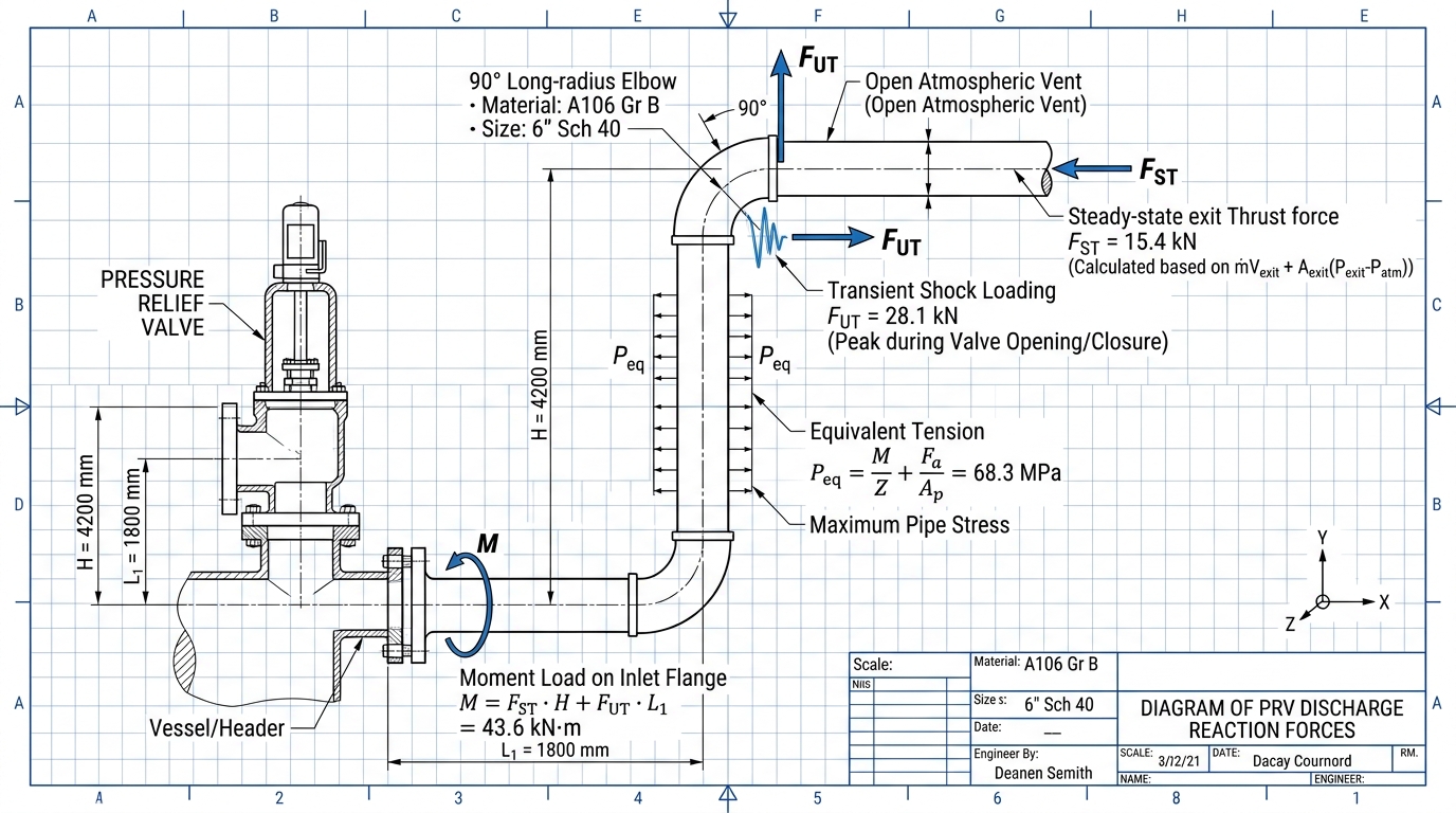 Reaction Thrust Forces, Dynamic Load Factors & Piping Stress Analysis (Part 5)
